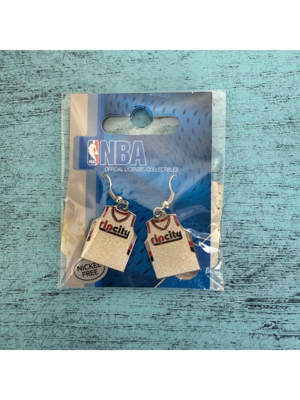 NBA Rip City Glitter Jersey Earrings Nickel-Free Basketball Collectibles NIP